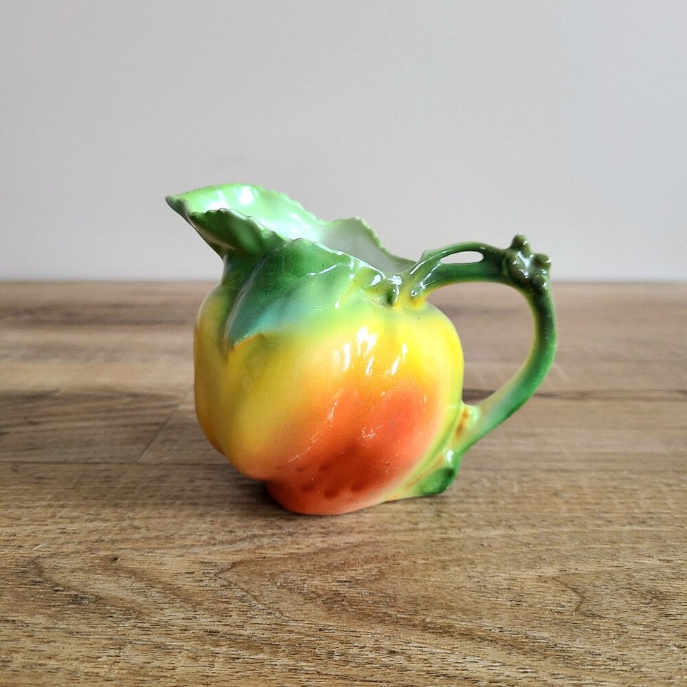 Vintage porcelain Royal Bayreuth Bavaria Apple shape creamer.